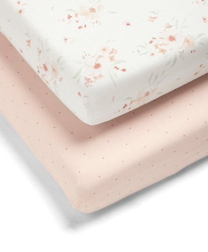 Mamas & Papas Floral Cotbed Fitted Sheets - 2 Pack