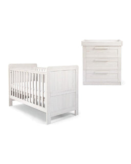 Mamas & Papas Furniture Sets Atlas 2 Piece Cot Bed Set with Dresser - Nimbus White