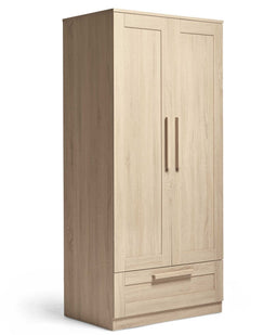 Mamas & Papas Furniture Sets Atlas 3 Piece Cot Bed Range with Dresser and Wardrobe - Light Oak