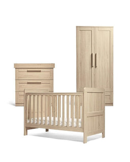 Mamas & Papas Furniture Sets Atlas 3 Piece Cot Bed Range with Dresser and Wardrobe - Light Oak