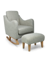 Mamas & Papas Furniture Sets Bowden Nursing Chair & Stool Set - Dark Grey Textured Weave & Mid-Oak
