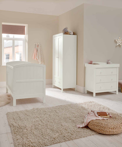 Mamas & Papas Furniture Sets Dover Baby Cot Range with Dresser Changer & Wardrobe - White