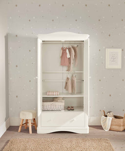 Mamas & Papas Furniture Sets Flyn 3 Piece Cotbed Range with Dresser Changer and Wardrobe - White