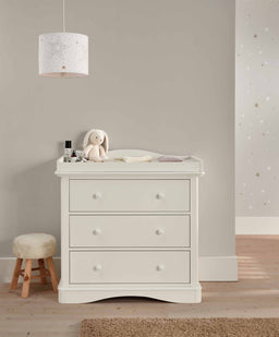 Mamas & Papas Furniture Sets Flyn 3 Piece Cotbed Range with Dresser Changer and Wardrobe - White