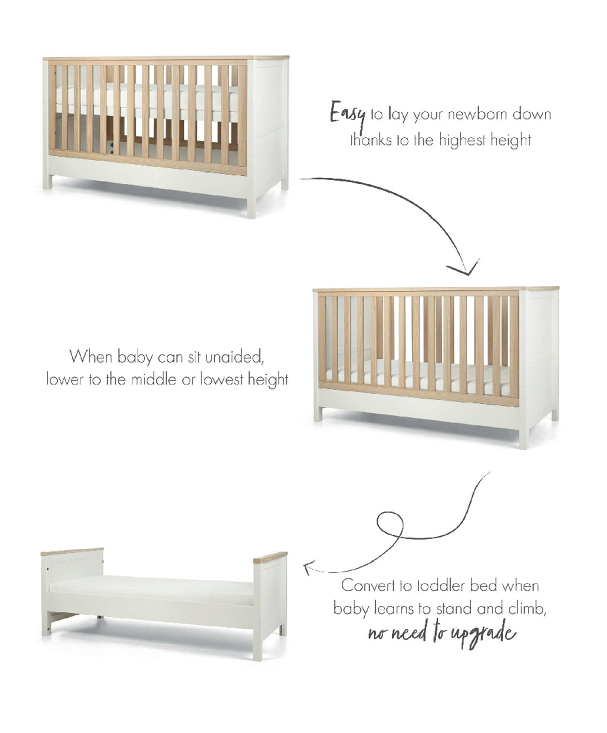 Harwell Baby CotBed & Dresser Changer White Mamas & Papas UK
