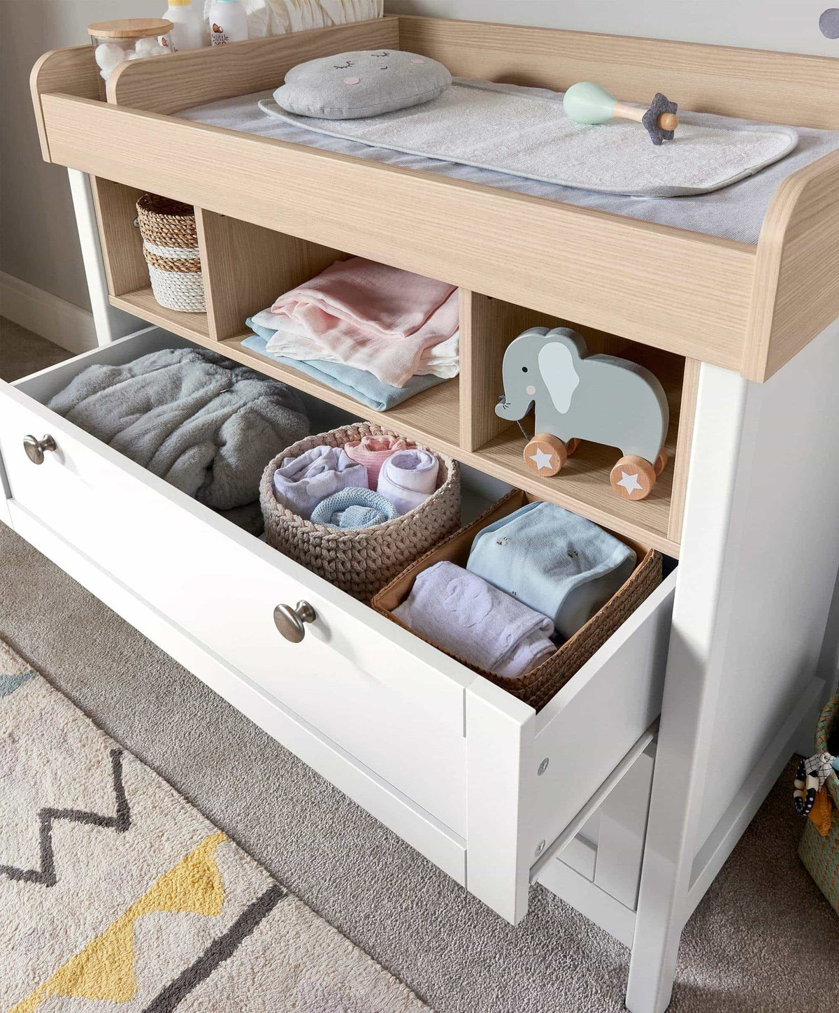 Harwell White Cotbed, Dresser & Wardrobe Nursery Furniture Bundle