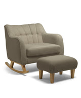 Mamas & Papas Furniture Sets Hilston Cuddle Chair & Stool Set - Grey Boucle & Mid-Oak