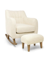 Mamas & Papas Furniture Sets Hilston Nursing Chair & Stool Set - Sandstone Textured Weave & Mid-Oak