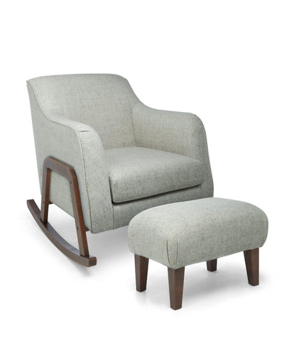 Mamas & Papas Furniture Sets Honley Stool and Nursing Chair Set - Dark Grey Textured Weave & Dark Wood