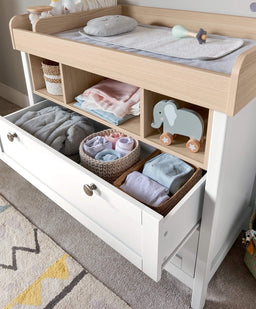 Mamas & Papas Harwell 2 Piece Baby Cot Bed Set with Dresser Changer - White