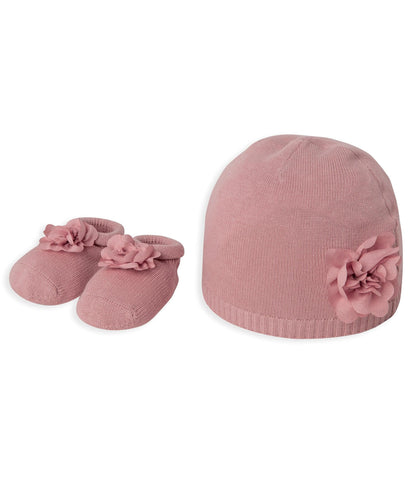 Mamas & Papas Hats & Mitts Flower Knitted Hat & Booties