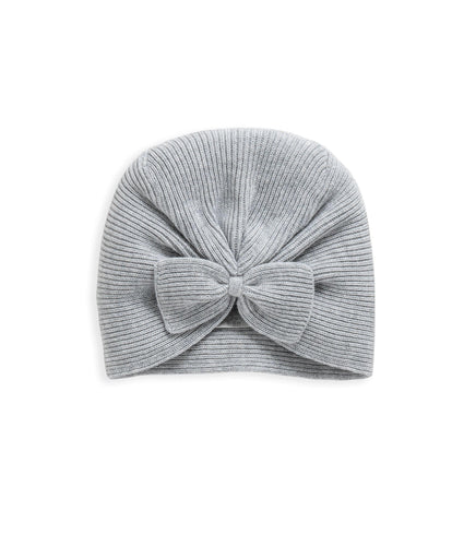 Mamas & Papas Hats & Mitts Grey Knitted Bow Turban Hat