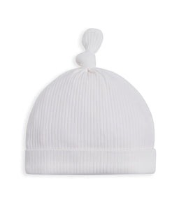 Mamas & Papas Hats & Mitts Organic Cotton Ribbed Hat - White