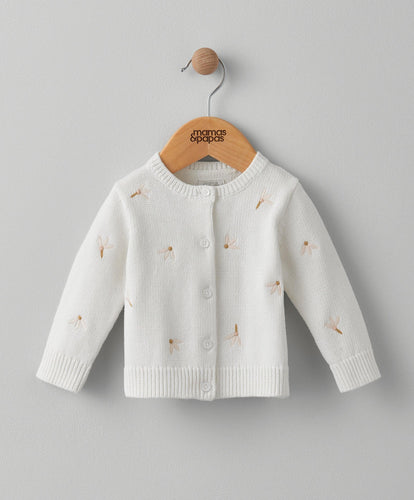 Mamas & Papas Jumpers & Knitwear White Embroidered Cardigan