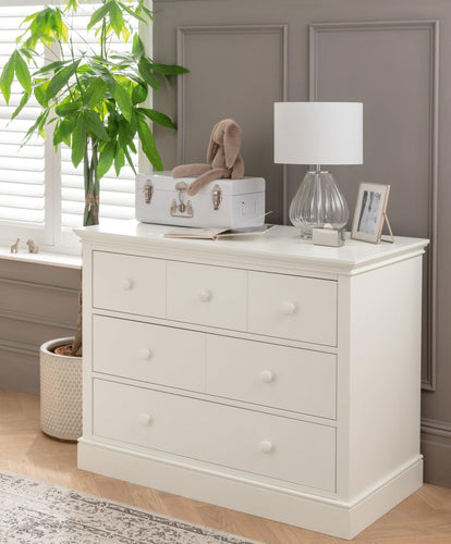 Mamas & Papas Oxford Wooden 3 Drawer Dresser & Baby Changing Unit - Pure White