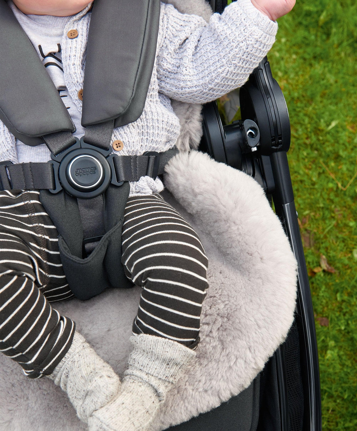 Sheepskin Pushchair Liner Grey