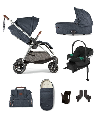 Mamas & Papas Pushchairs Flip XT3 7 Piece Complete Bundle with Aton B2 Car Seat and Base in Navy Classic