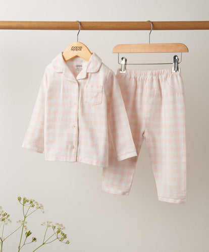 Mamas & Papas Pyjamas & Nightwear Pink Gingham Check Woven Pyjamas