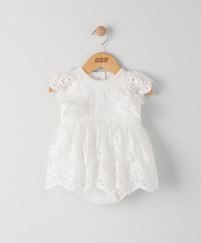 Mamas & Papas Rompers White Lace Frill Romper