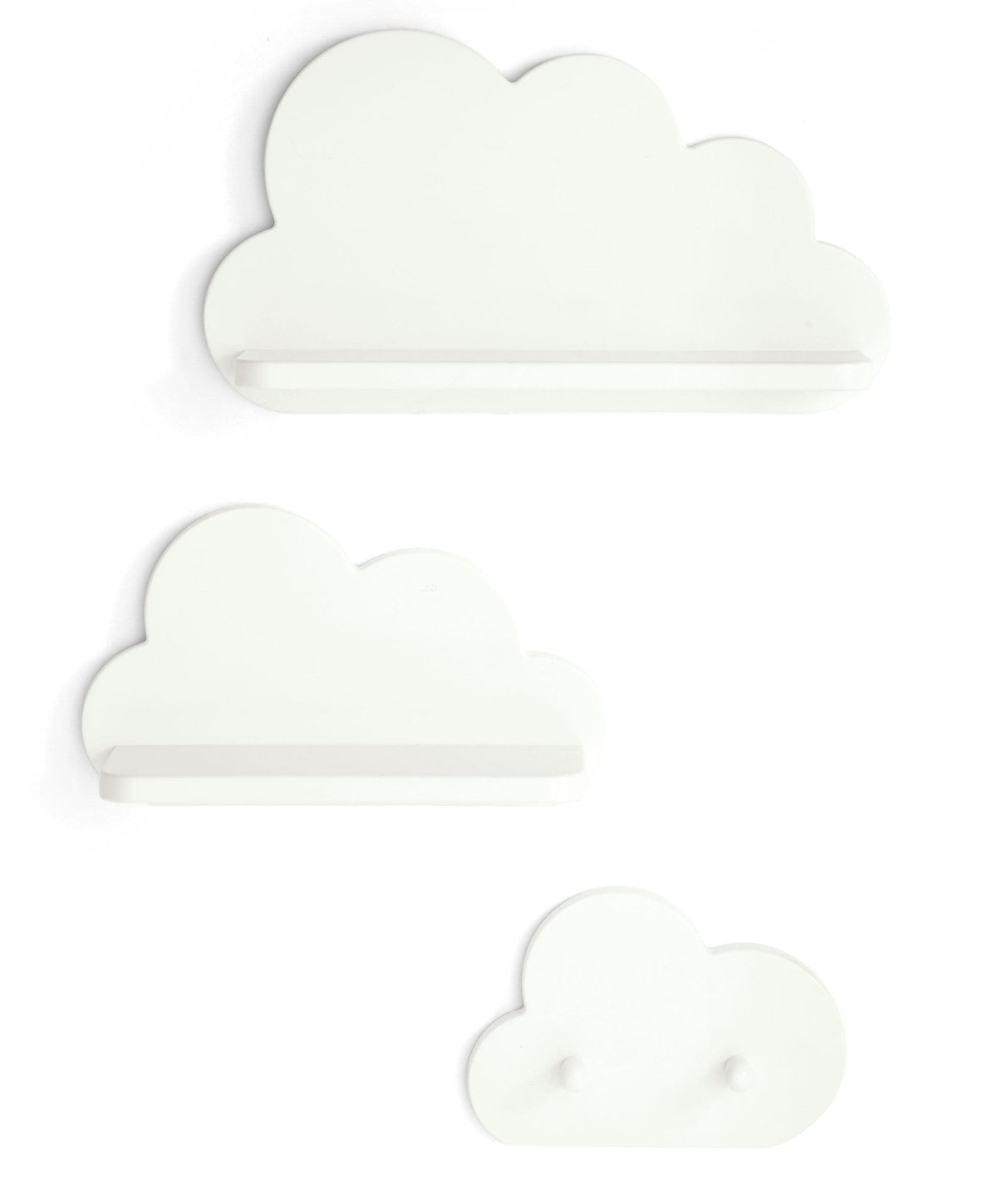 White Cloud Shelves and Coat Hook Set Nursery Furniture – Mamas