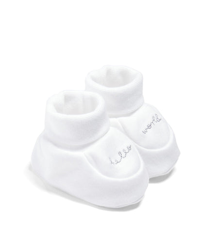 Mamas & Papas Shoes & Booties Hello World Baby Booties - White