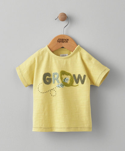 Mamas & Papas Tops & Shirts Grow Boucle Detail T-Shirt