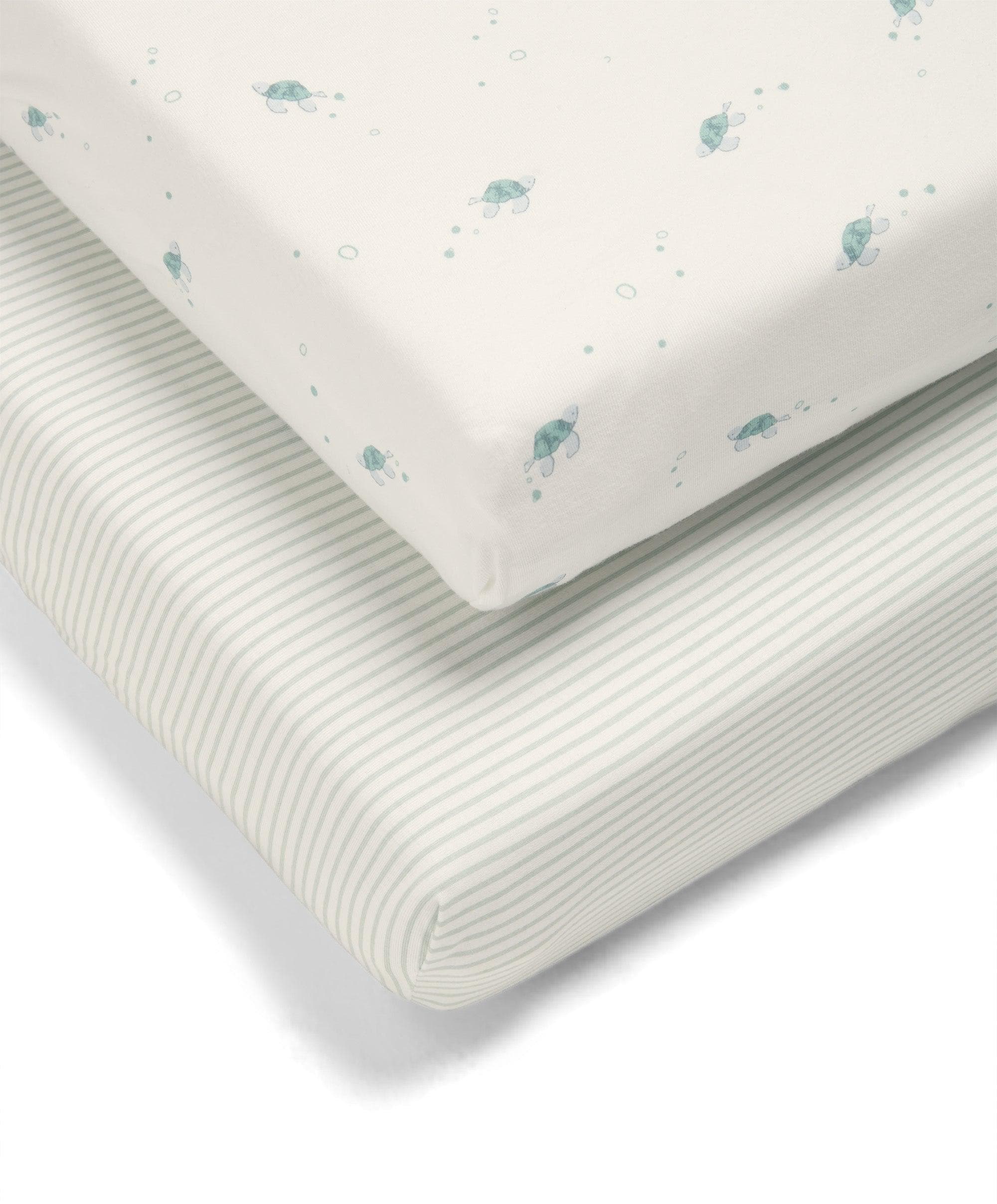 Turtle Cotbed Fitted Sheets - 2 Pack