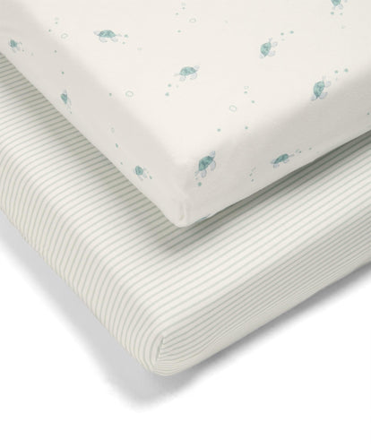 Mamas & Papas Turtle Cotbed Fitted Sheets - 2 Pack