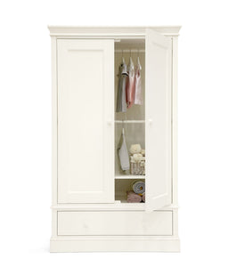 Mamas & Papas Wardrobes Oxford Nursery Wardrobe with Storage Drawer - Pure White